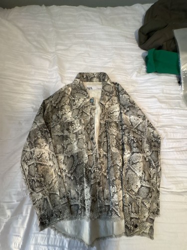 Zara studded snake print denim - studded,