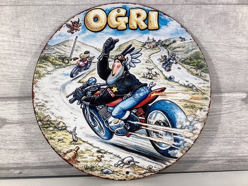 Metal wall sign ogri cartoon - metal,