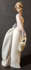 LLADRO #7622 BASKET OF LOVE PORCELAIN FIGURINE, GIRL WITH FLOWERS ORIGINAL BOX