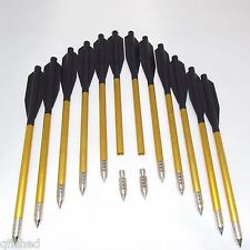 12 x 6.5" Pistol Crossbow Bolts Aluminium Alloy Steel Tips.  HUNTING ARROWS