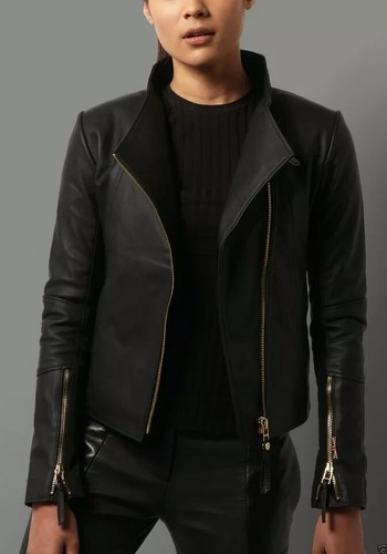 Leather jacket women black - jacket, women's