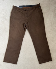 BRUHL BROWN CASUAL COTTON/ELASTANE TROUSERS SIZE 42 S