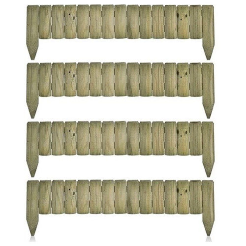 Fix picket fence wooden log - 4x,