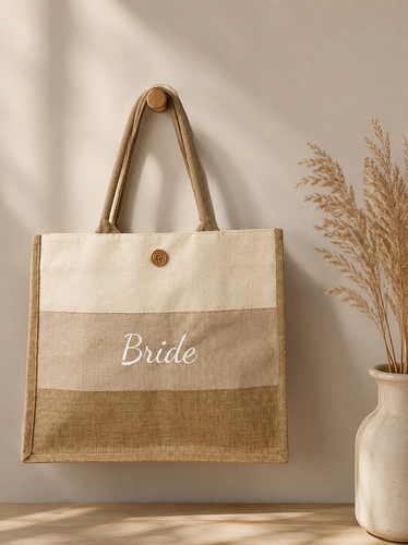 Personalized jute tote bag - jute,