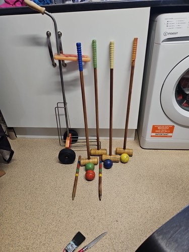 Vintage wooden childs croquet - wooden,