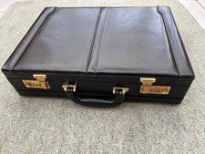 Black genuine Leather attache
