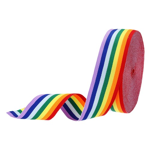 Rainbow striped grosgrain - 1.6"rainbow,