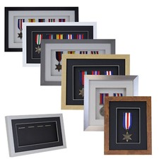 3d Deep Box Frame To Display War Military Sports Medals Black White Grey Oak