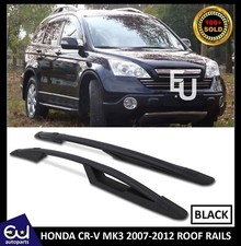 BLACK ALUMINIUM ROOF RAILS FOR HONDA CRV CR-V MK3 CROSS BAR RACK BARS 2007-2012