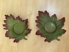 Partylite Whispering Leaves Tea Light Candle Holders x2
