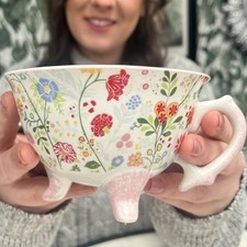 Pink Floral Three Feet Tea Cup