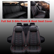 Car Seat Cover Full 5-Sits PU Leather For Mazda 3 6 CX-3 CX-5 CX-30 CX-50 Black