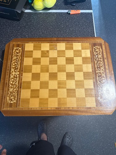 Brown wooden chess table - brown,