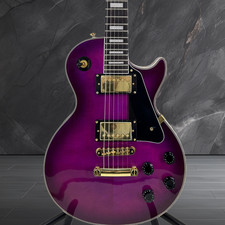 Custom LP purple electric guitar gold hardware rosewood fingerboard 6 strings