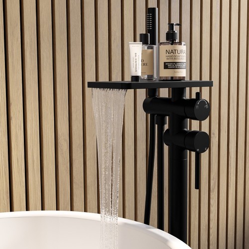 Matt black freestanding bath - matt,
