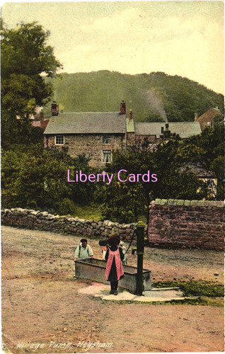Village pump heysham postcard - village,