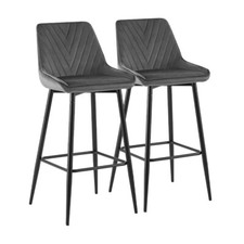 2X Modern Bar Stools Velvet