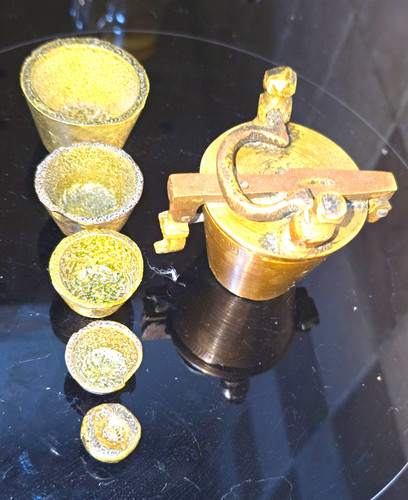 Antique brass nesting cup - antique,