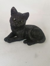 Black Cat Figurine with Amber