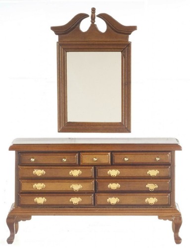 Dolls house walnut queen ann - house,
