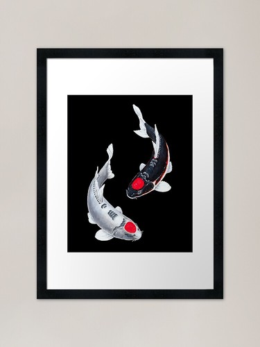 Koi fish tancho - black, white