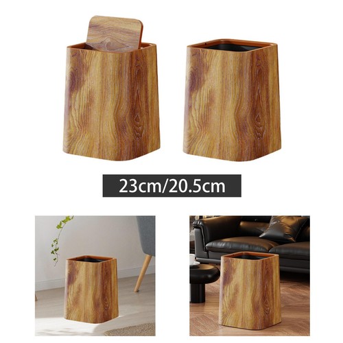 Can wood grain paper basket - can,