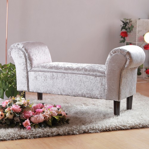 Modern velvet bed end - modern, bench