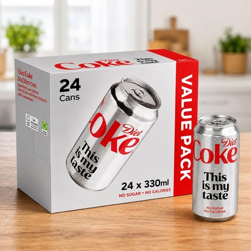 Diet coke 330ml cans - diet,