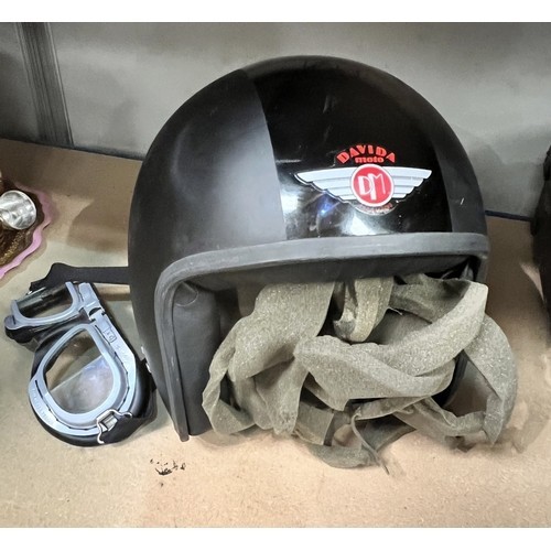 Davida vintage crash helmet - a,