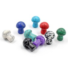 NEW Natural Mushroom Carved Quartz Crystal Toadstool Carving Healing Stone Decor