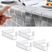 4x Clear Table Cloth Clips Holder Tablecloth Cover Plastic Clip Grips Anti Wind