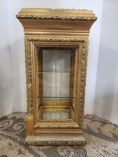 Vintage Italian Gold Gilt Glass Mirrored Display Case Cabinet Creazioni