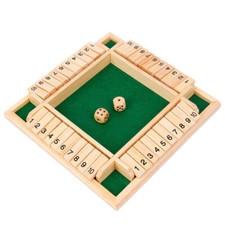 4 Players Shut The Box Wooden Traditional Pub Dice Family Kids Childrens Game UK