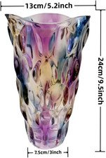 Elegant Crystal Glass Vase for Home and Wedding Decor, Colorful Centerpiece