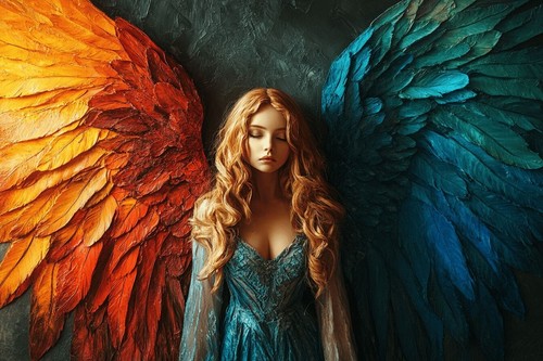 Angel wings canvas picture - angel,