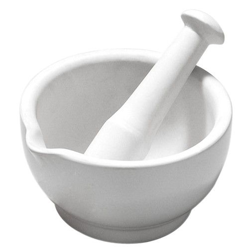 White mortar and pestle set - mortar,
