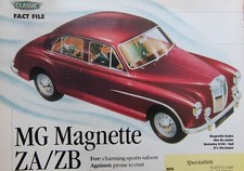 Original MG MAGNETTE ZA ZB (1950s models) 1996 CSC Fact File magazine article