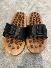Reflexology Acupuncture Foot Massage Wooden Sandals Shoes Size 5 - 6 38 NEW