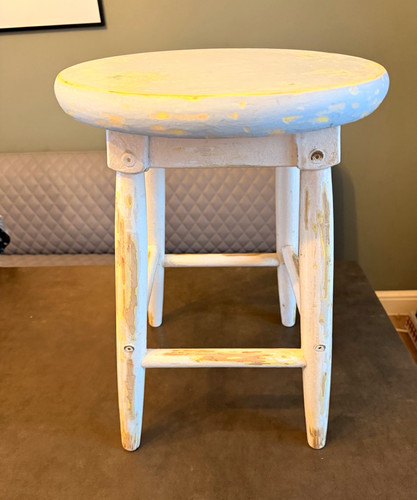 Vintage hardwood milking stool - vintage,