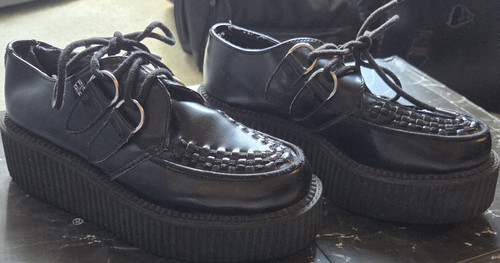 Tuk black leather creeper - tuk,