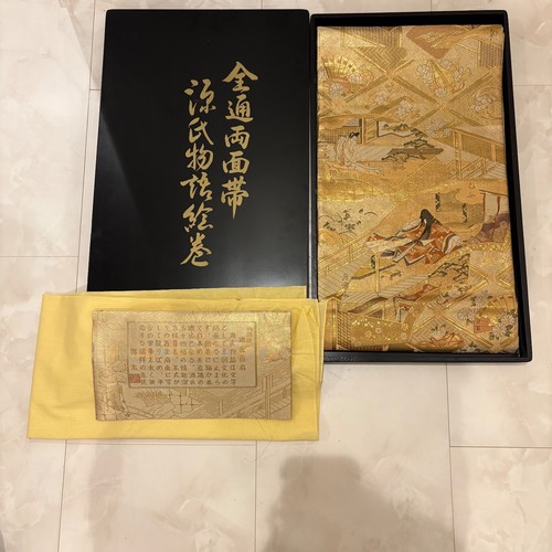 Fukuro obi belt silk gold - fukuro,