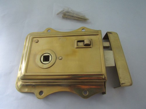 Solid brass olde rim - brass, latch