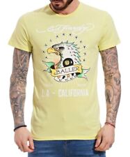 BNWT Mens Ed Hardy Baller Lemon Yellow California Cotton T-Shirt Casual Tee M
