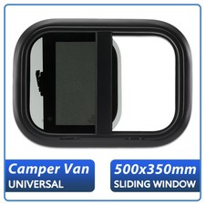 500x350mm Camper Van Window Horizontal Sliding Black Waterproof For RV Motorhome
