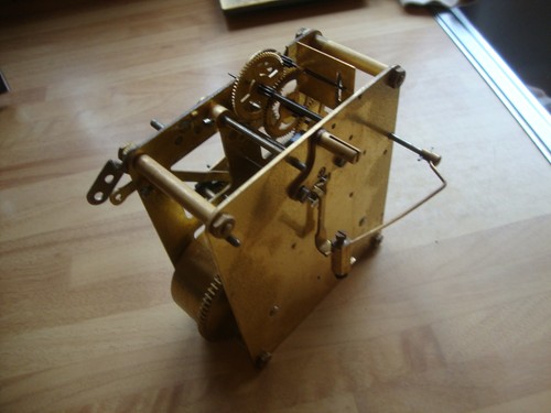 Antique brass mantel clock - antique,