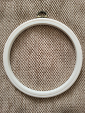 Round Flexi Hoop for embroidery display in White, 6 inch