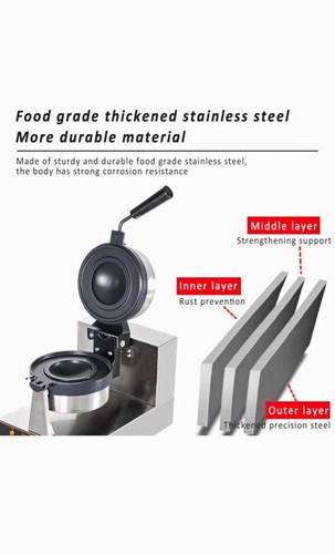 Waffle bowl maker 1200w - bowl,