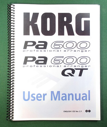 Korg 600 user manual - pa,