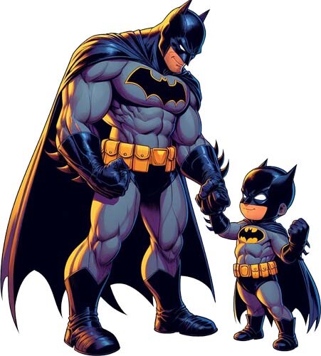 Colourful batman father - colourful,