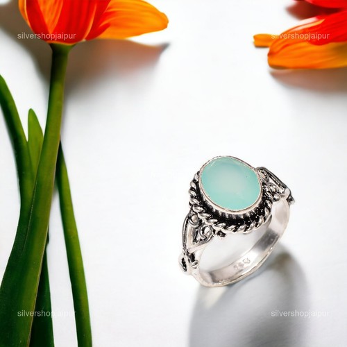 Aqua chalcedony gemstone 925 - gemstone,